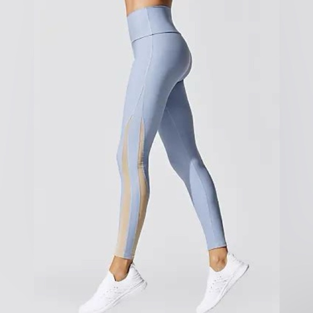 Carbon38 Blocked Mesh Legging Light blue, L